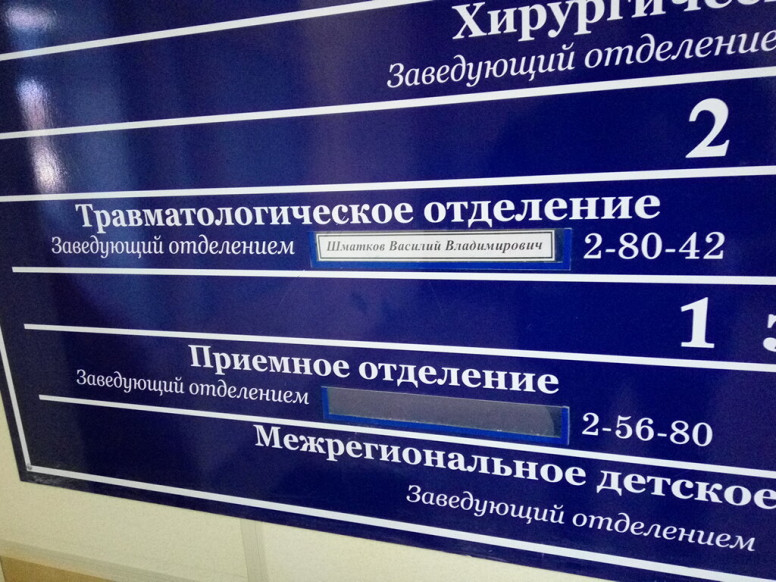 Травматологическое отделение Городской Больницы, ГБУЗ